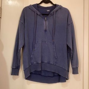 EUC Aerie hoodie quarter zip indigo blue small